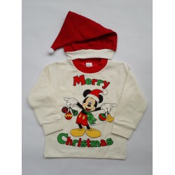 Коледен комплект блуза и шапка за момиче