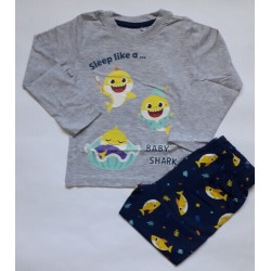 Пижама за момче Малката акула сива
