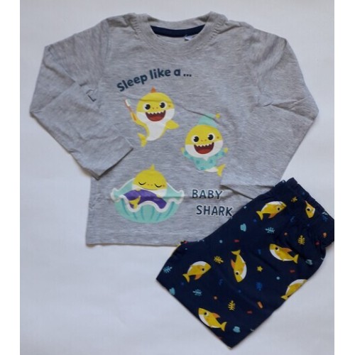 Пижама за момче Малката акула сива