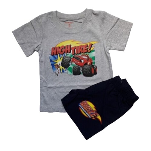 Лятна пижама за момче Пламъчко сива