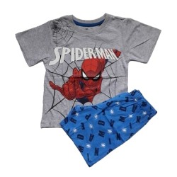 Лятна пижама за момче Спайдърмен сива