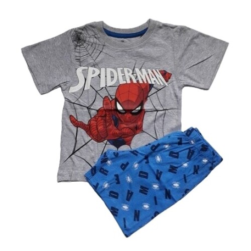 Лятна пижама за момче Спайдърмен сива