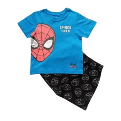 Лятна пижама Спайдърмен в синьо