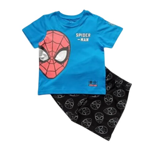 Лятна пижама Спайдърмен в синьо