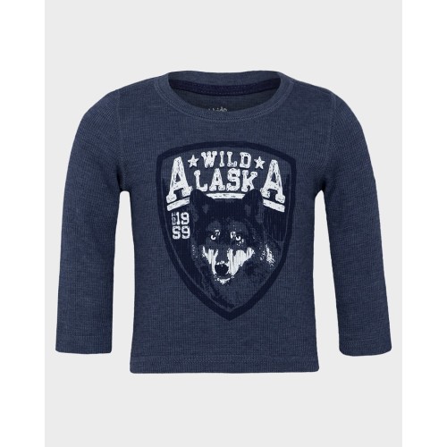 Вафлена блуза с дълъг ръкав Kids Korner синя