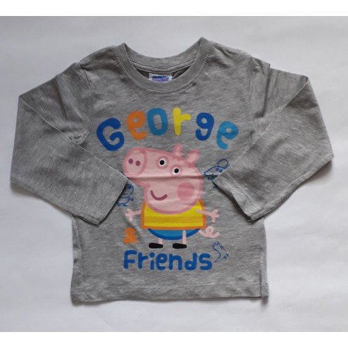Блуза за момче с Прасенцето Джордж в сиво
