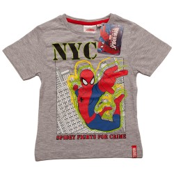 Блуза с къс ръкав за момче Спайдърмен сива