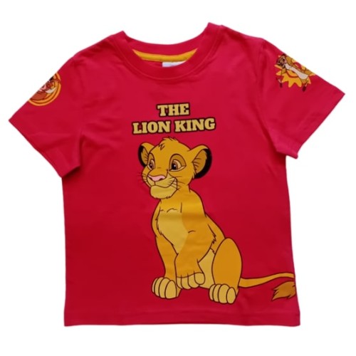 Блуза с къс ръкав за момче Lion King в червено