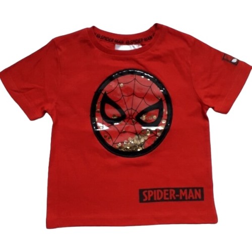 Блуза за момче Спайдърмен с пайети червена 