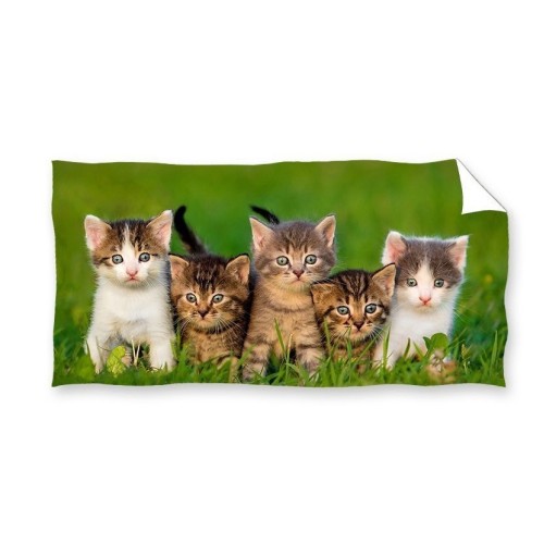 Памучна хавлия с котета 70х140см