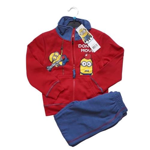 Екип за момче с Миньони Don't Move в червено 