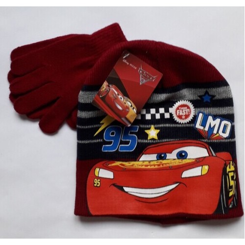 Комплект за момче шапка и ръкавици Макуин в червено