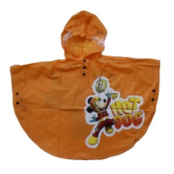 Детско пончо за дъжд с Мики в оранжево