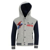 Модерно яке с качулка Спайдърмен в сиво