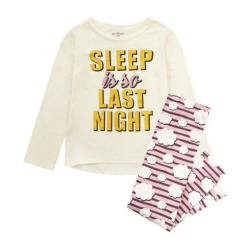 Пижама за момиче Sleep Is So Last Night бяла Delia's Girl
