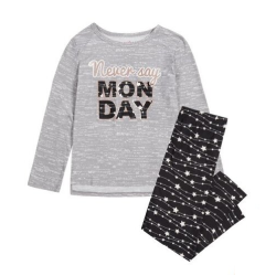 Пижама за  момиче Never Say Monday сива Delia's Girl