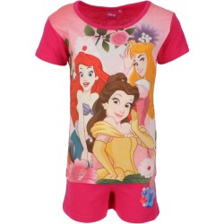Къса пижама за момиче с принцеси Disney розова