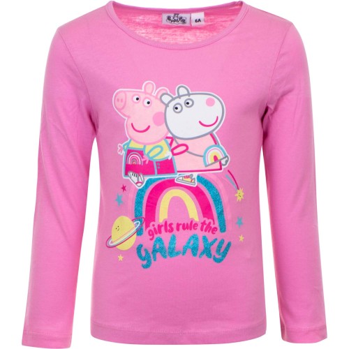 Блуза за момиче Пепа Galaxy розова