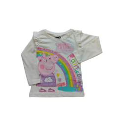 Блуза с къдрички Прасенцето Пепа крем