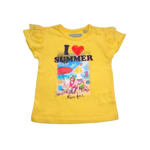 Жълта тениска I Love Summer