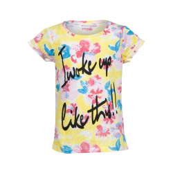 Тениска I Woke Up Like This Minoti Жълта