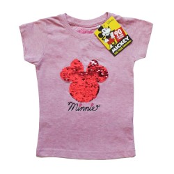 Блуза с къс ръкав с двулицеви пайети за момиче Minnie