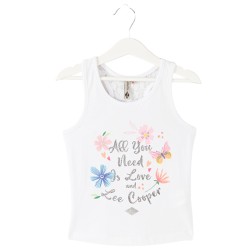 Ефектен топ за момиче Lee Cooper бял