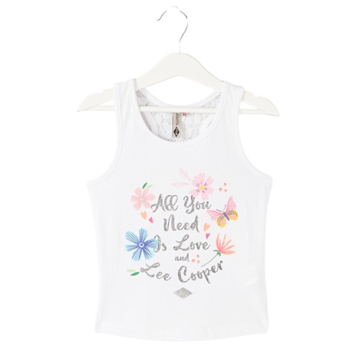 Ефектен топ за момиче Lee Cooper бял