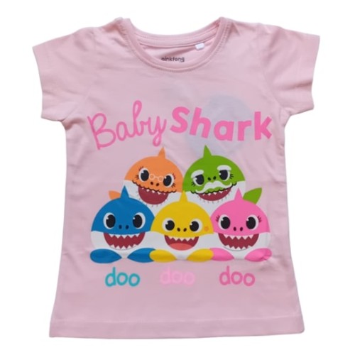 Блуза за момиче Baby Shark розова