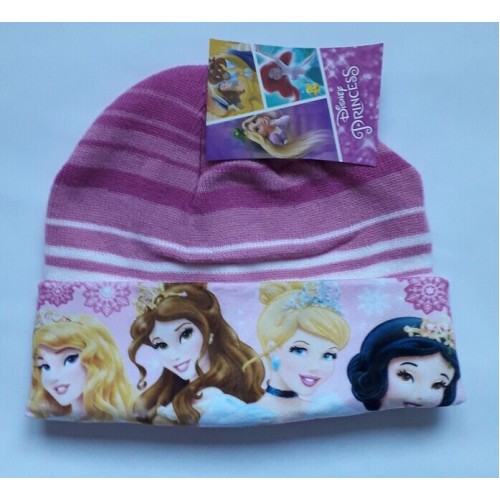 Зимна шапка за момиче с принцеси Disney в розово