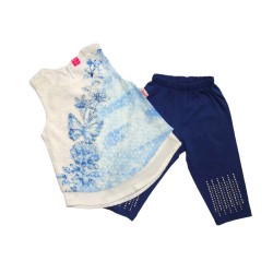 Комплект ефирна туника и клин с камъчета