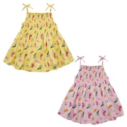 Рокля с презрамки  с тропически принт Minikidz