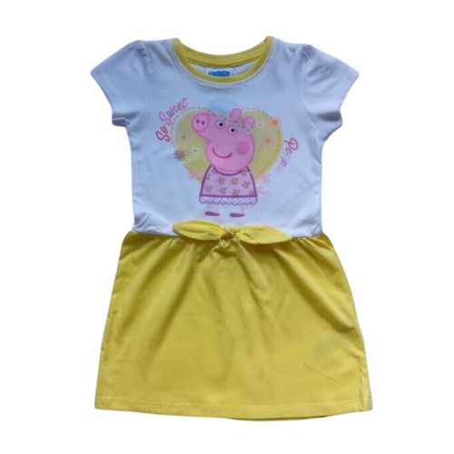 Рокля за момиче Прасенцето Пепа в жълто