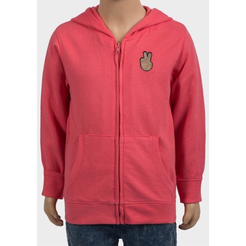 Горнище за момиче с цип и качулка Миноти